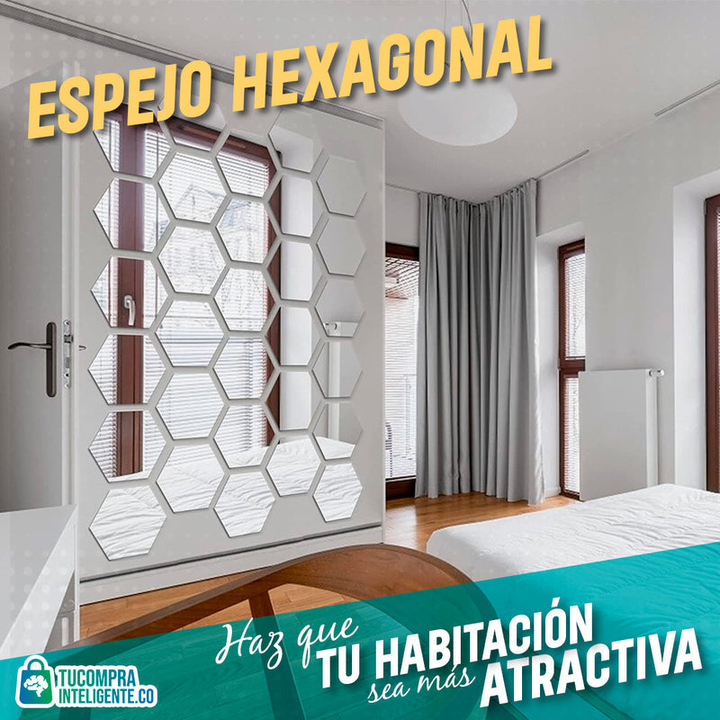 Espejo Hexagonal / Decora Tus Espacios ( 10 Piezas )